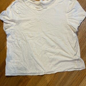 Anthropologie Soft White Short Sleeve Tee
